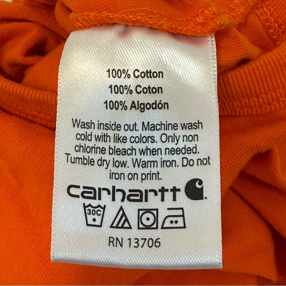 Carhartt Orange and Camo Layered Baby Bodysuit Onesie with Hunting Dog Graphic - Picture 6 of 6